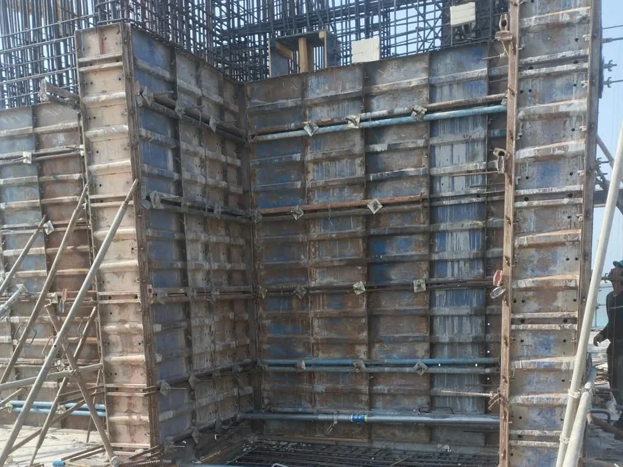 Carpentry and formwork structure on site